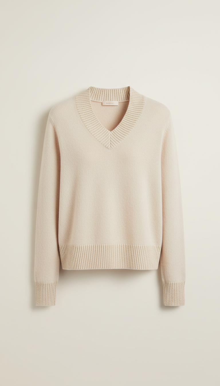 Cashmere Blend Sweater Drop Shoulder